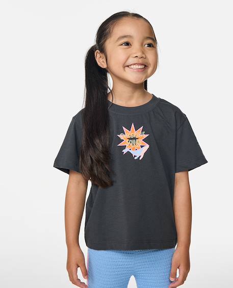 T-shirt surf magic art fille Bleu ciel+Noir délavé 5 - vertbaudet enfant 