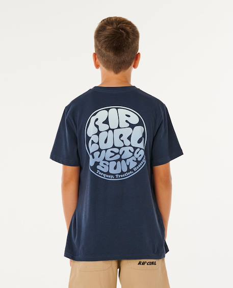 T-shirt à manches courtes wetsuit icons enfant Bleu marine foncé+Noir+Ocre+Piscine à vagues 3 - vertbaudet enfant 