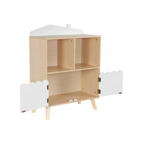 Bibliothèque enfant 2 étagères 2 portes Blanc+Rose+Vert 5 - vertbaudet enfant 