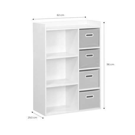 Meuble de rangement pour enfant pratique avec 7 compartiments et 4 paniers en velours Bleu+Rose+Vert 18 - vertbaudet enfant 
