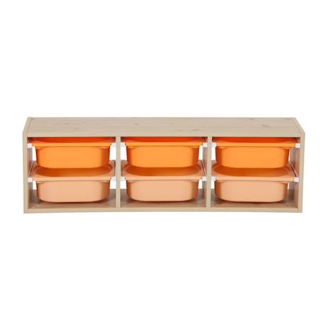 Sora - children's storage unit with 6 storage bins Moutarde+Orange+Vert olive 8 - vertbaudet enfant 