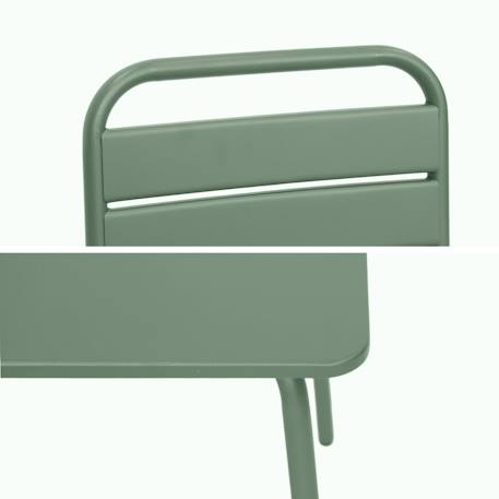 Salon de jardin enfant table et chaises métal anna - 2 places, 48x48cm Vert de gris 5 - vertbaudet enfant 