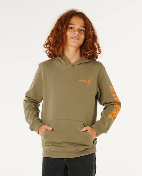 Sweat à capuche eternal shred art garçon Vert surplus 1 - vertbaudet enfant 