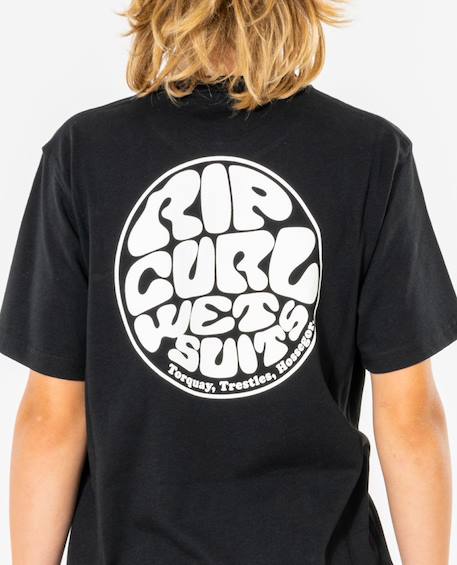 T-shirt à manches courtes wetsuit icons enfant Bleu marine foncé+Noir+Ocre+Piscine à vagues 12 - vertbaudet enfant 