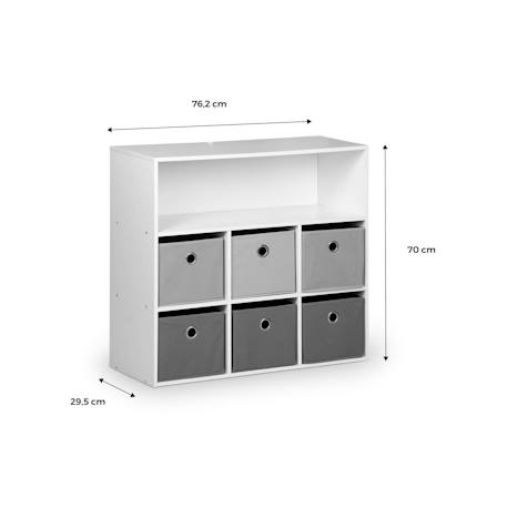 Meuble de rangement pour enfant, blanc - camille - avec 7 compartiments et 6 paniers Rose 5 - vertbaudet enfant 