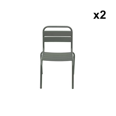 Lot de 2 chaises en métal pour enfant Anthracite+Jaune+Kaki 15 - vertbaudet enfant 