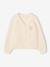 Gilet boutonné fille écru+vieux rose 1 - vertbaudet enfant 