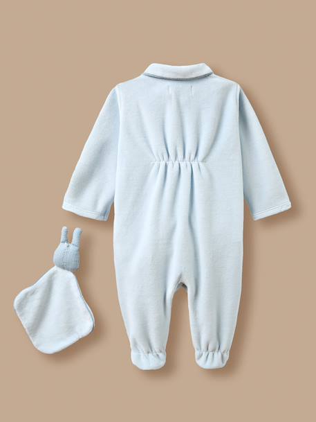 Dors-bien bébé en velours Bleu clair 3 - vertbaudet enfant 