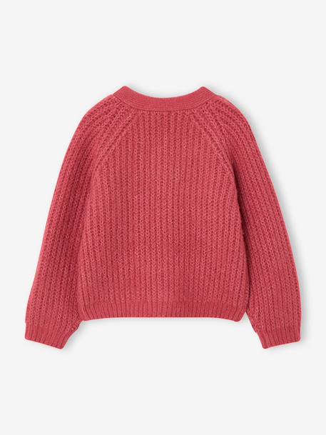 Gilet boutonné fille écru+vieux rose 5 - vertbaudet enfant 