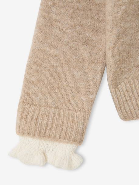 Pull col montant fille camel+vieux rose 4 - vertbaudet enfant 