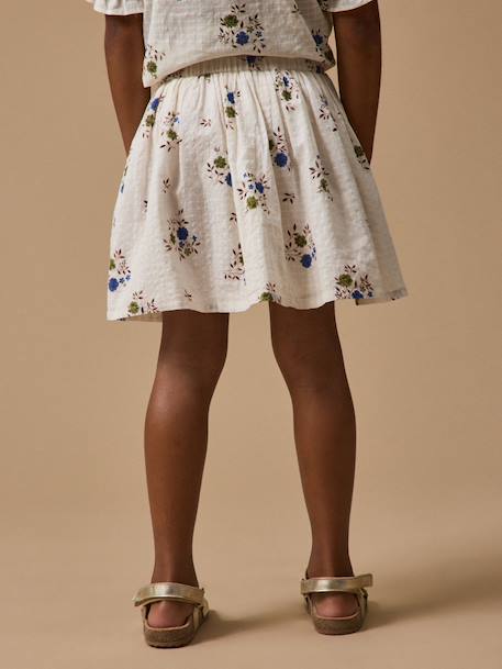 Jupe imprimée volantée fille Imprimé  rosa blue 2 - vertbaudet enfant 