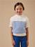 Pull rayé sans manches fille Rayure bleu/ecru 1 - vertbaudet enfant 