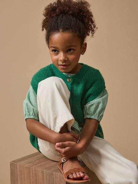 Cardigan fille laine et mohair Gazon+Vert d'eau 5 - vertbaudet enfant 