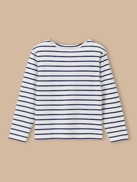 T-shirt marinière garçon Rayure bico bleu 1 - vertbaudet enfant 