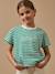 T-shirt message fille Rayure verte 1 - vertbaudet enfant 