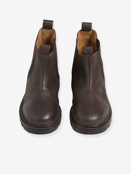 Boots enfant garçon cuir élastiquées brun 4 - vertbaudet enfant 