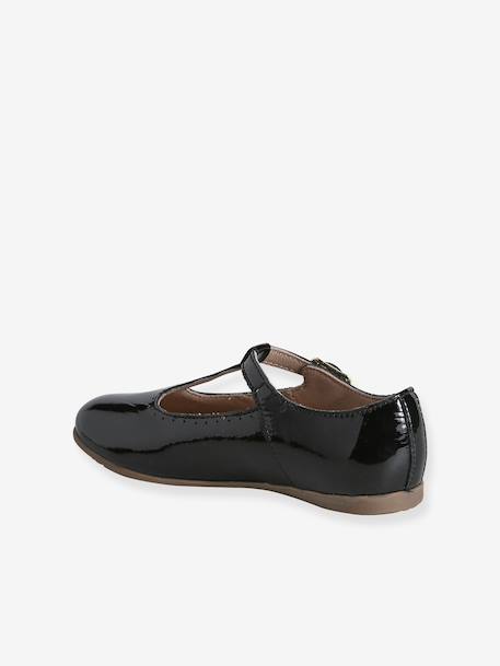 Ballerines cuir fille beige imprimé+noir+or 8 - vertbaudet enfant 