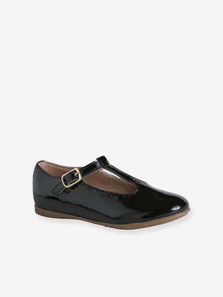 Ballerines cuir fille beige imprimé+noir+or 6 - vertbaudet enfant 