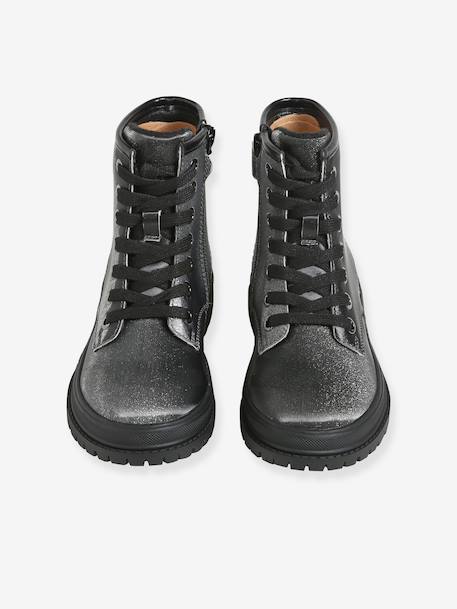 Boots fille à lacets zippées argenté 4 - vertbaudet enfant 
