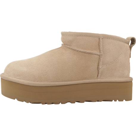 Bottes fille modèle k classic ultra mini platf Beige+Brun clair+Noir 2 - vertbaudet enfant 