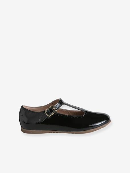Ballerines cuir fille beige imprimé+noir+or 7 - vertbaudet enfant 