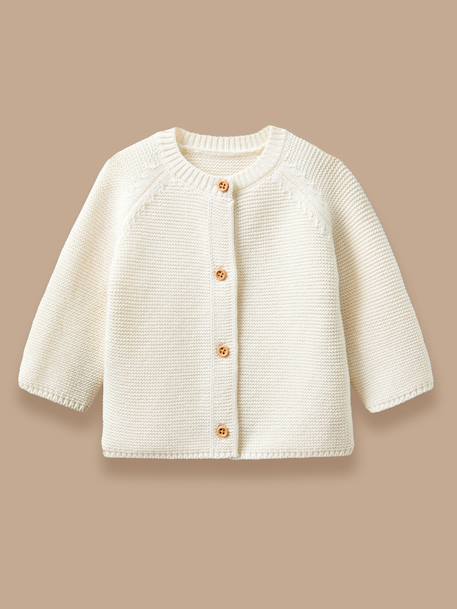 Cardigan bébé en coton biologique Bleu orion+Ecru 3 - vertbaudet enfant 
