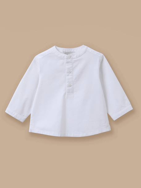 Guimpe cérémonie en oxford bébé Blanc doux 1 - vertbaudet enfant 