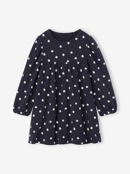 Robe manches longues fille écru+marine 4 - vertbaudet enfant 