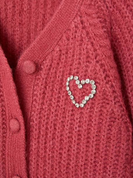 Gilet boutonné fille écru+vieux rose 6 - vertbaudet enfant 