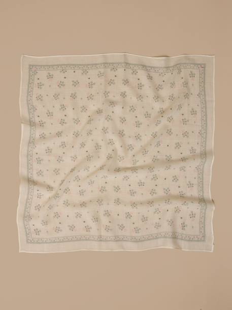 Foulard imprimé en laine fille Ecru 4 - vertbaudet enfant 