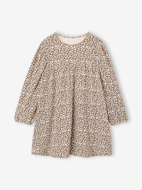 Robe manches longues fille écru+marine 1 - vertbaudet enfant 