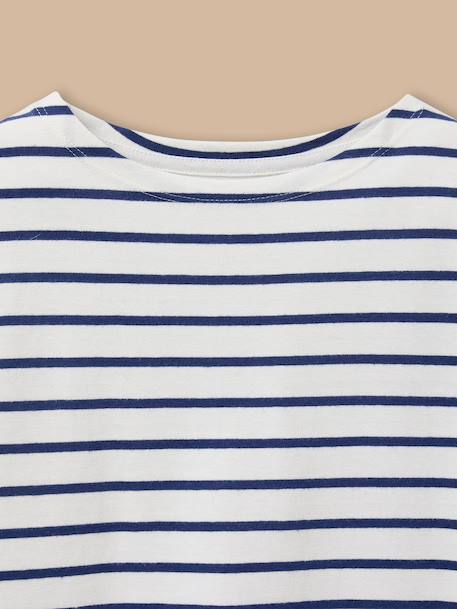 T-shirt marinière garçon Rayure bico bleu 2 - vertbaudet enfant 