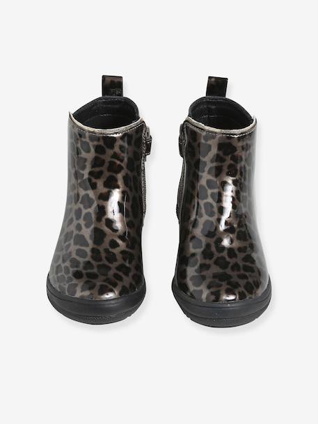Bottines enfant fille synthétique zippées anthracite+marron+noir 4 - vertbaudet enfant 