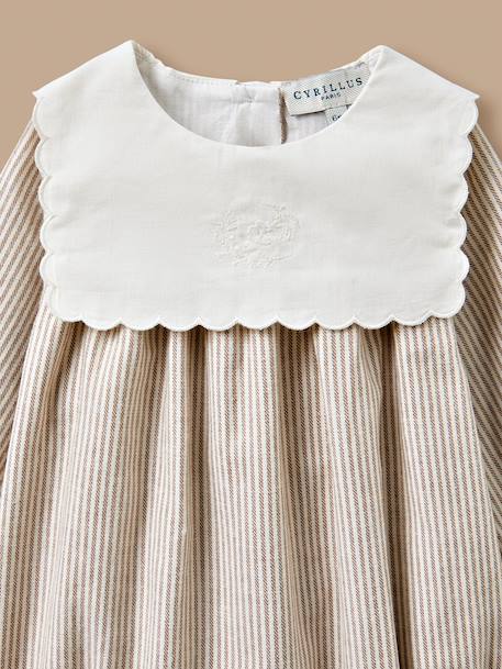 Barboteuse rayée bébé Rayure marron/ecru 2 - vertbaudet enfant 