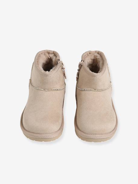 Boots enfant fille textile zippées taupe 4 - vertbaudet enfant 