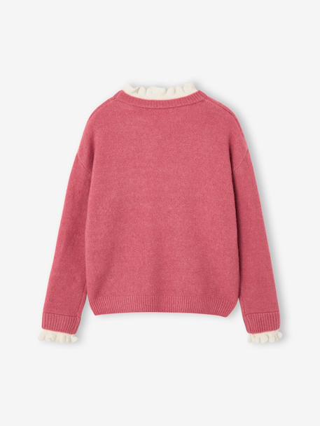 Pull col montant fille camel+vieux rose 6 - vertbaudet enfant 
