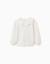 Pull en maille avec col à volants Blanc 1 - vertbaudet enfant 