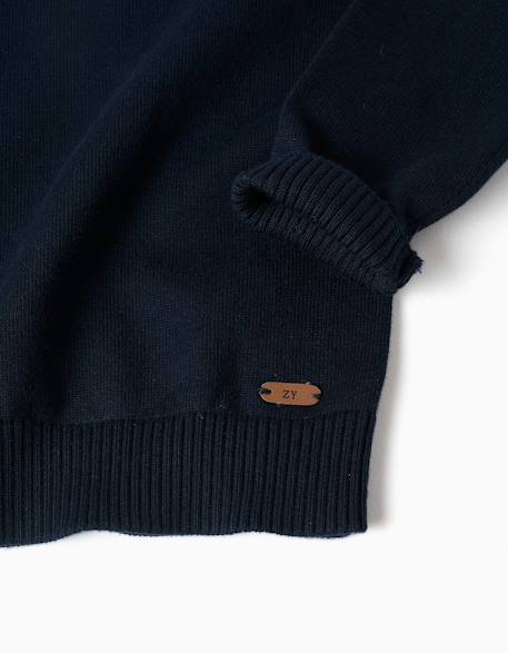 Pull en maille avec boutons sur l'épaule Bleu foncé 4 - vertbaudet enfant 