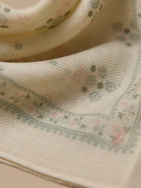 Foulard imprimé en laine fille Ecru 2 - vertbaudet enfant 