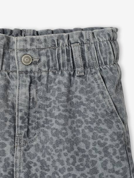 Pantalon fille large motifs fantaisie bleu clair+bleu foncé+denim gris+gris 21 - vertbaudet enfant 