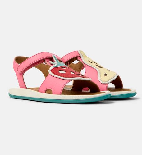Sandales fille cuir bicho kids twins Rose rouge 2 - vertbaudet enfant 