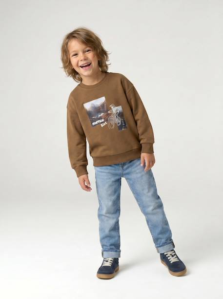 Sweat garçon col rond noisette 6 - vertbaudet enfant 