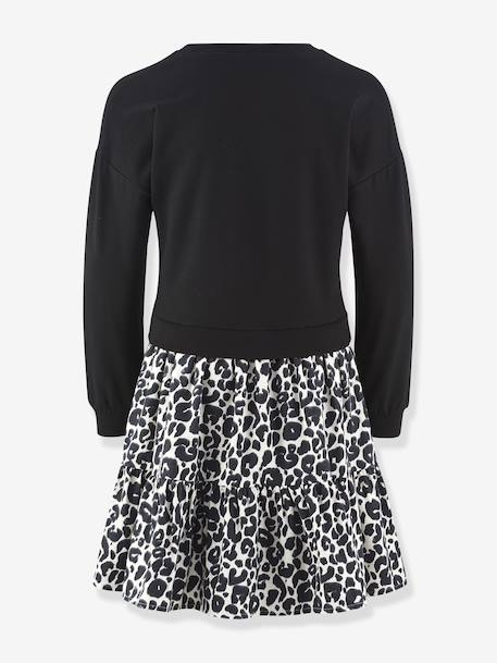 Robe avec jupe léopard fille Happy Girls noir 2 - vertbaudet enfant 