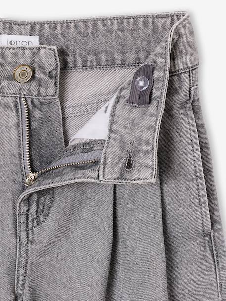 Jean large fille bleu moyen+denim gris 8 - vertbaudet enfant 