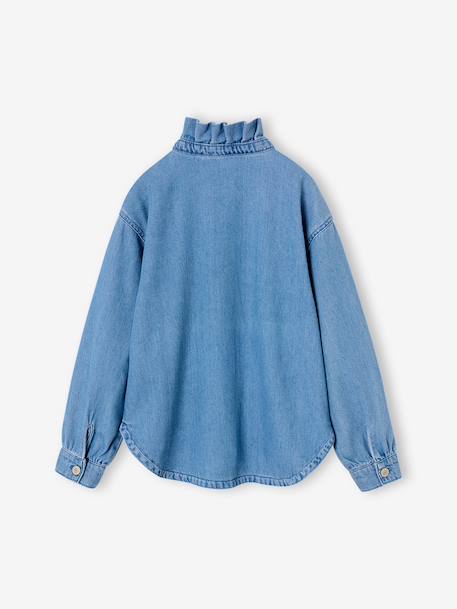 Chemise fille col montant bleu moyen 2 - vertbaudet enfant 