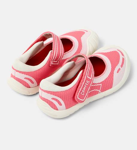 Ballerines fille cuir peu path Blanc naturel+Rose pastel 9 - vertbaudet enfant 