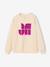 Sweat fille manches longues écru+vieux rose 1 - vertbaudet enfant 