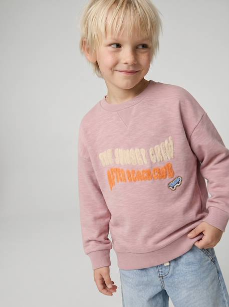 Sweat col rond garçon rose pâle 2 - vertbaudet enfant 