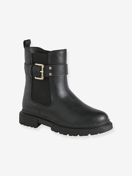Boots fille zippées synthétique noir 1 - vertbaudet enfant 