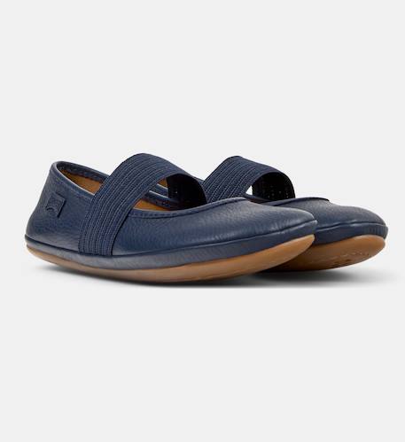 Ballerines fille smooth leather right Gris moyen+Marin 7 - vertbaudet enfant 